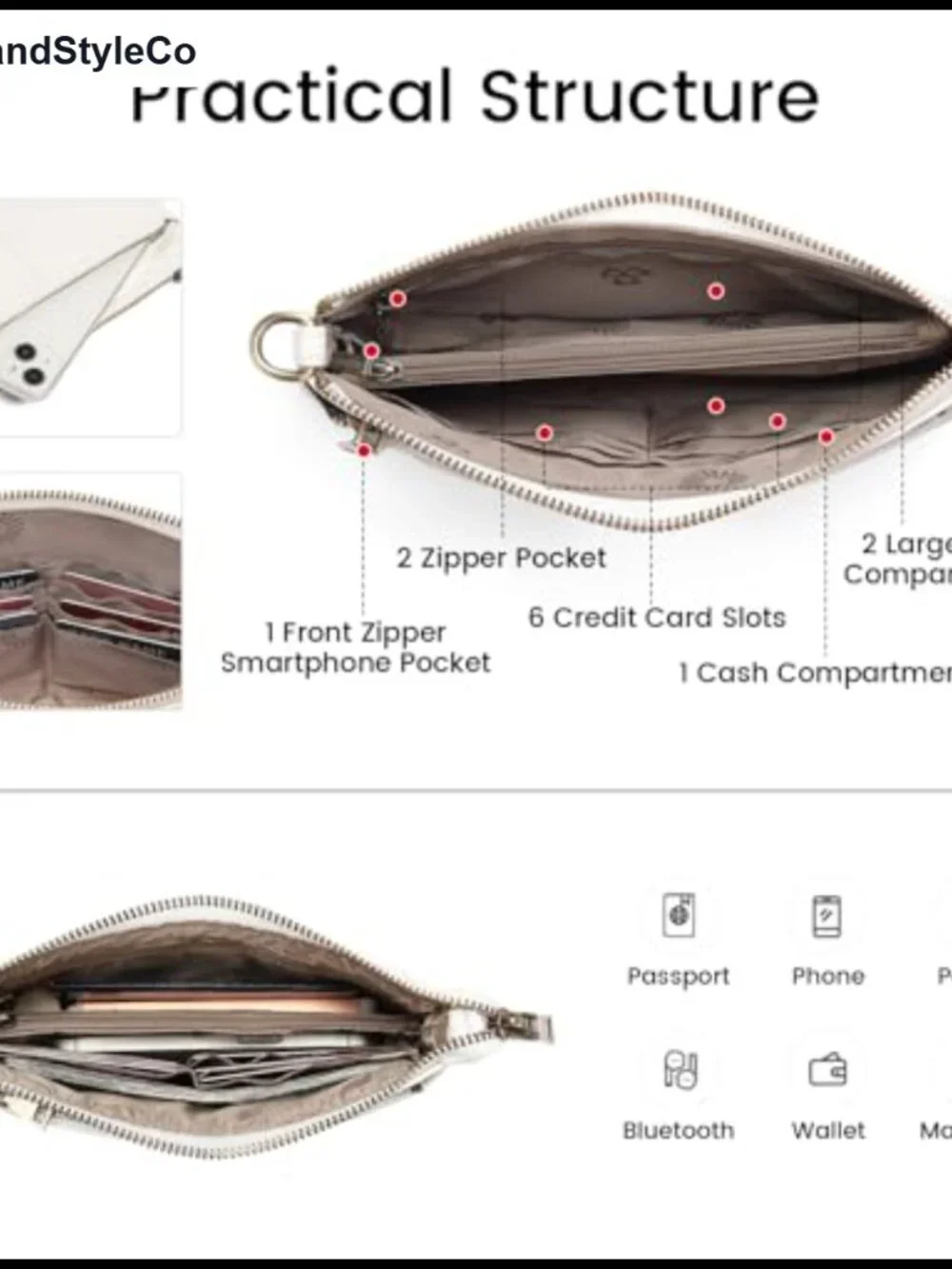 Vegan Leather Crossbody Bag Women Small Clutch Purses Wallet RFID